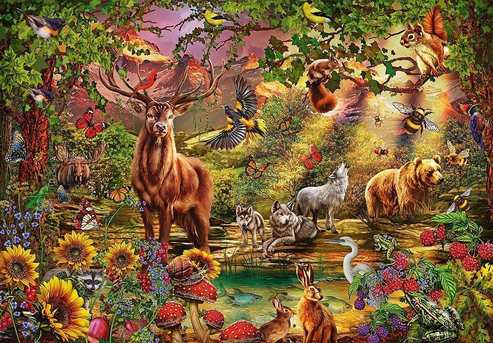 Animale de pădure jigsaw puzzle online