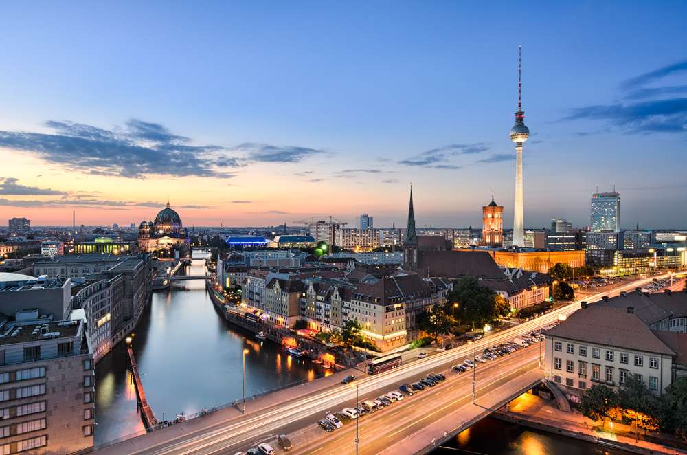 Берлин и река Шпрее онлайн пъзел