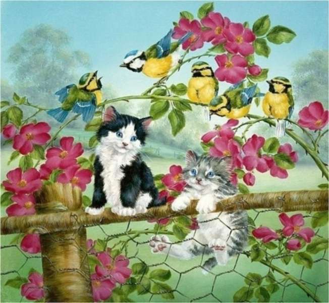 Pisicuțe pe gard #242 jigsaw puzzle online