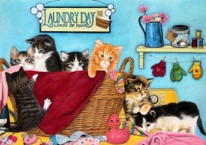 洗濯の日の子猫 #243 オンラインパズル
