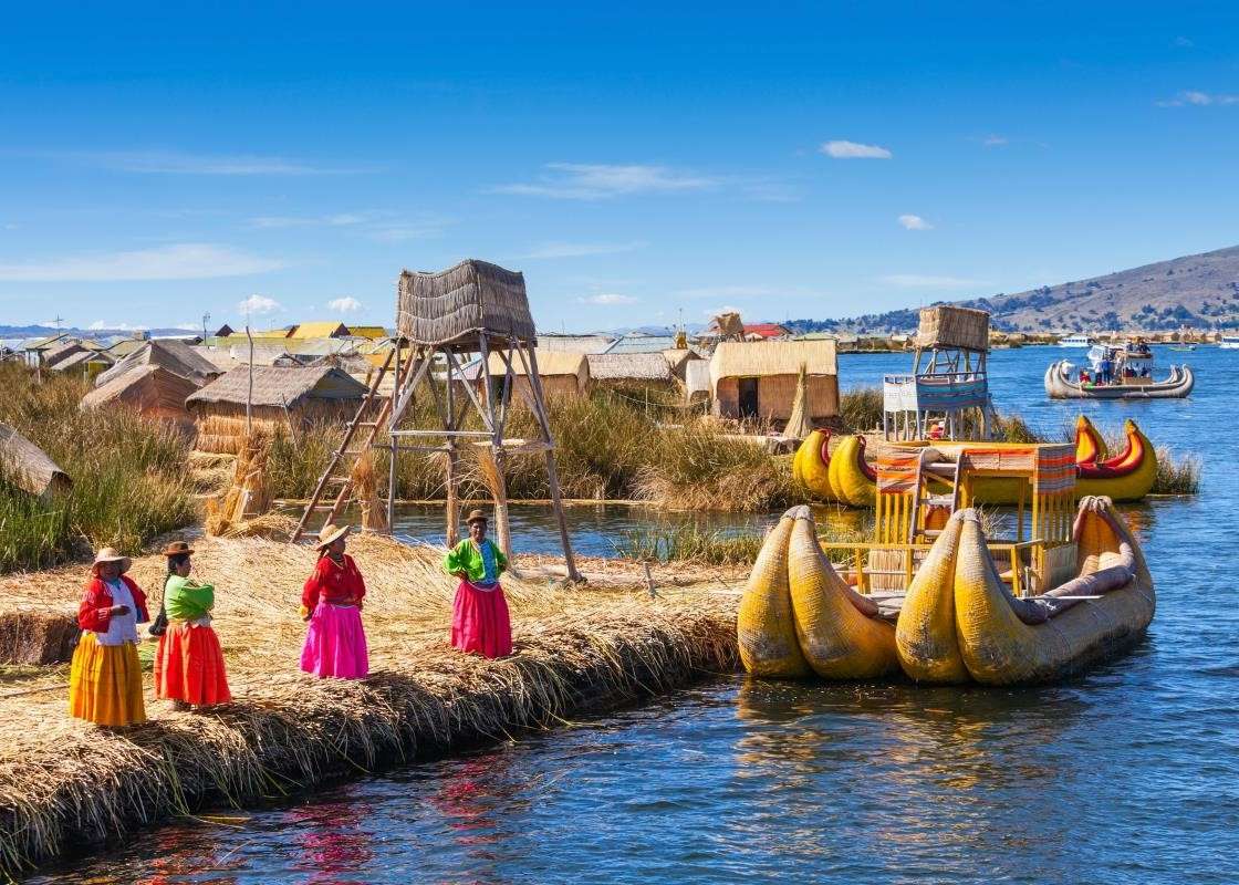 Езерото Титикака се намира в Перу и Боливия онлайн пъзел