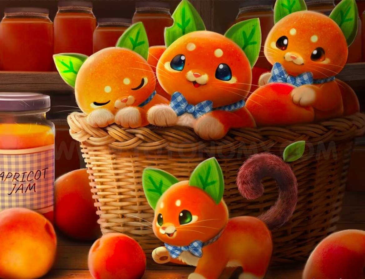 Basket with apricots :) jigsaw puzzle online