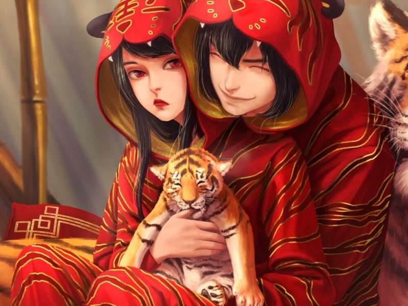 Tigerns kinesiska år Pussel online