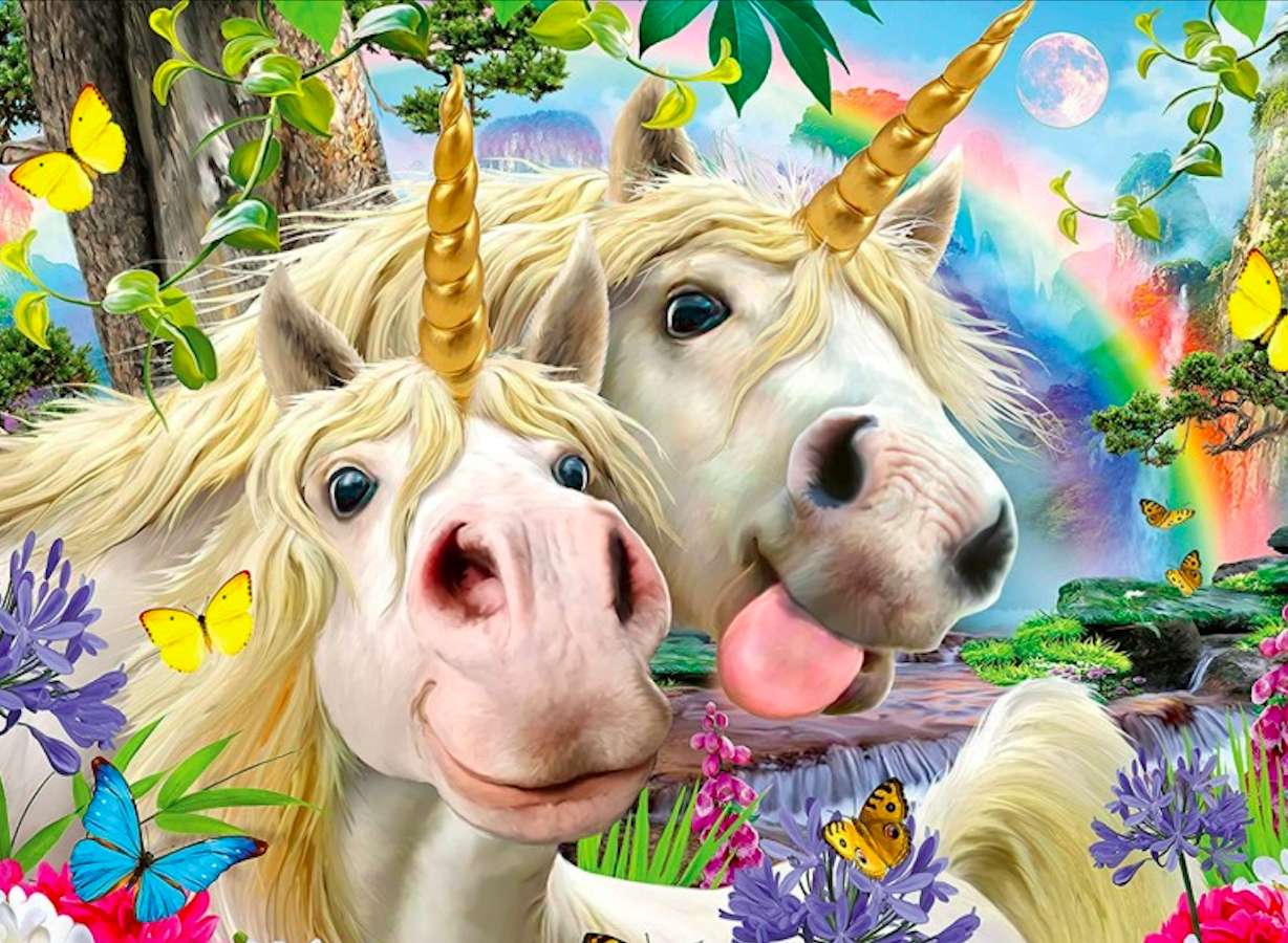 Felices unicornios :) rompecabezas en línea