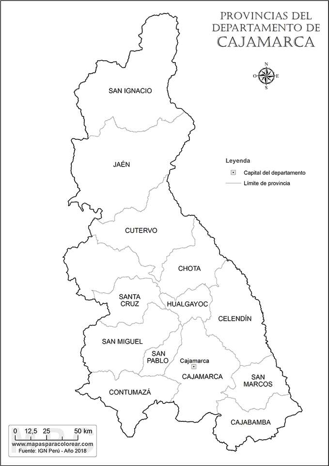 MAPA DE CAJAMARCA rompecabezas en línea