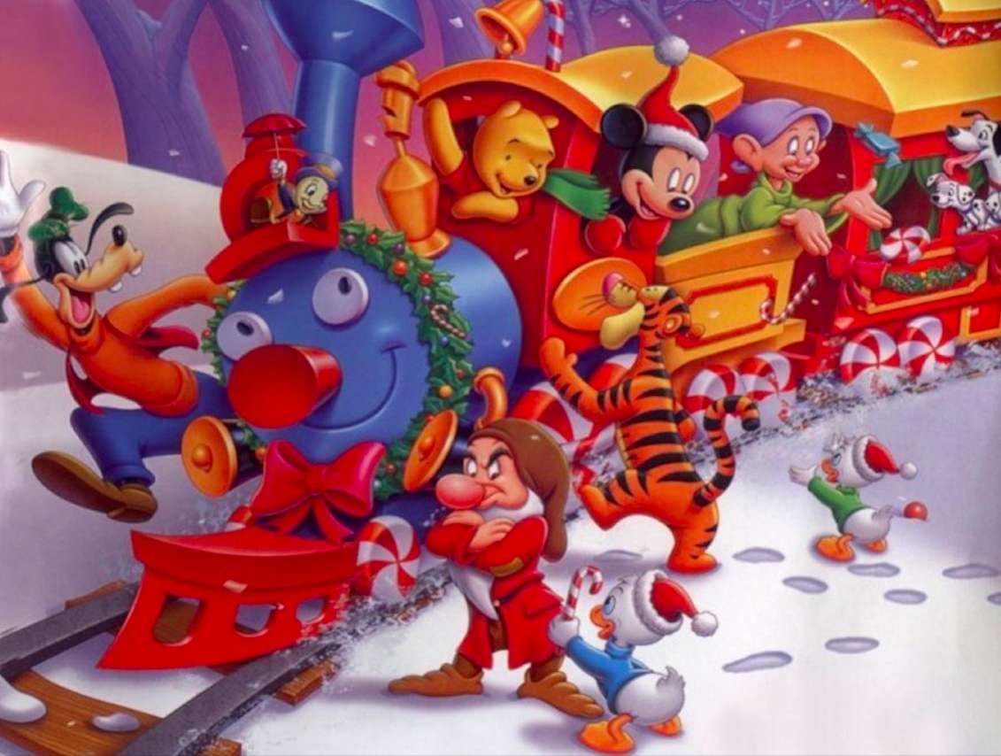 Disneyho vánoční vlak skládačky online