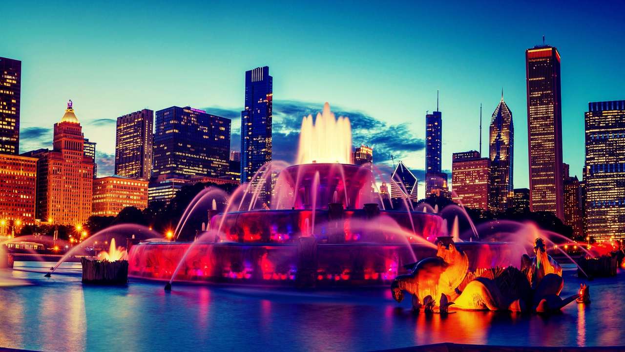 Букингемский фонтан - Чикаго онлайн-пазл