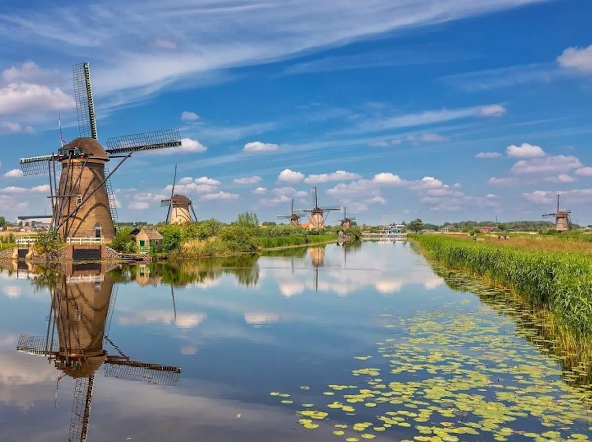 Ветряные мельницы в Голландии онлайн-пазл