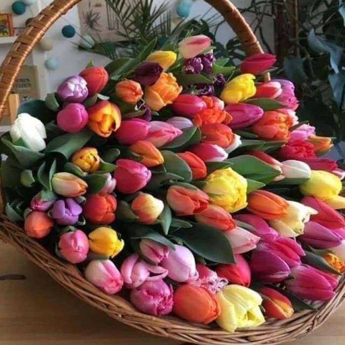cesto pieno di tulipani puzzle online