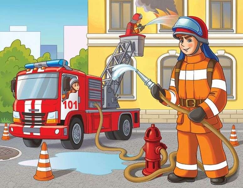 Feuerwehrleute bei der Arbeit Puzzlespiel online