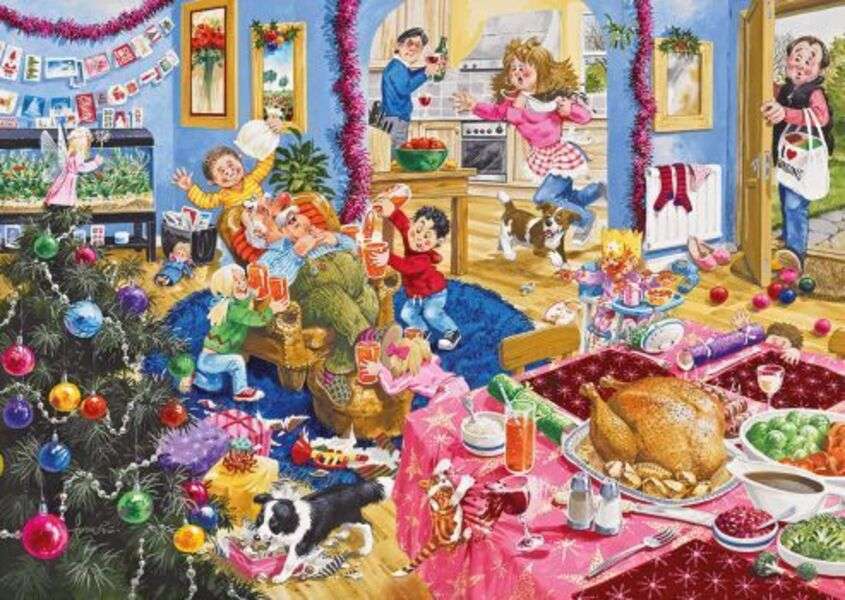 Christmas day in a house jigsaw puzzle online