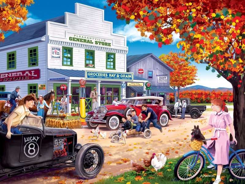 Pleasantville - the center of a small town jigsaw puzzle online