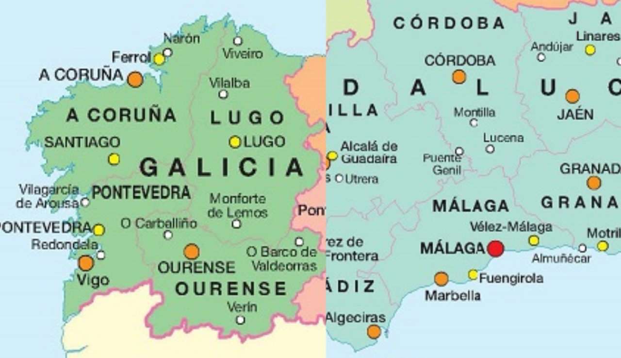 Galicien Andalusien pussel på nätet