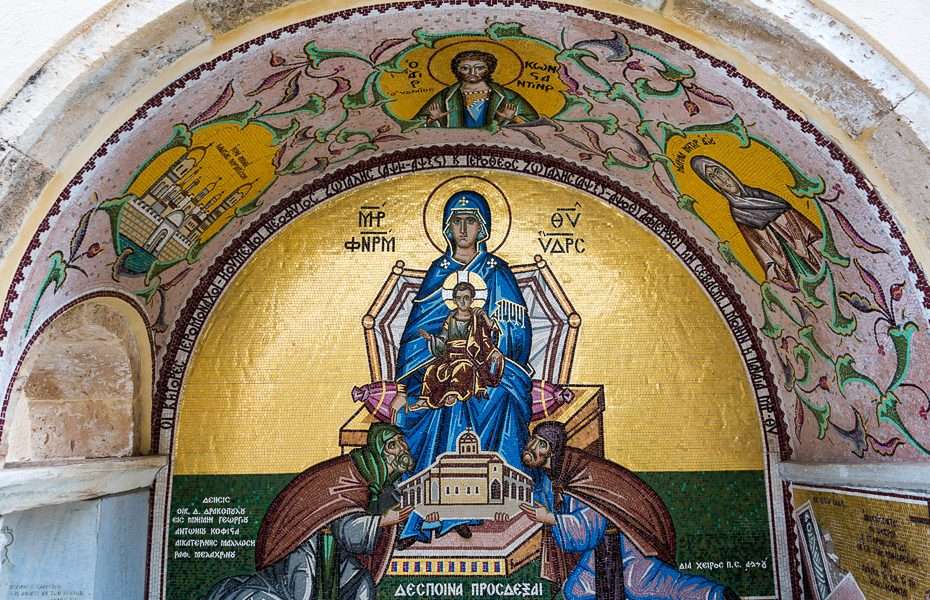 Insula grecească Hydra Imagine mariană la biserică puzzle online