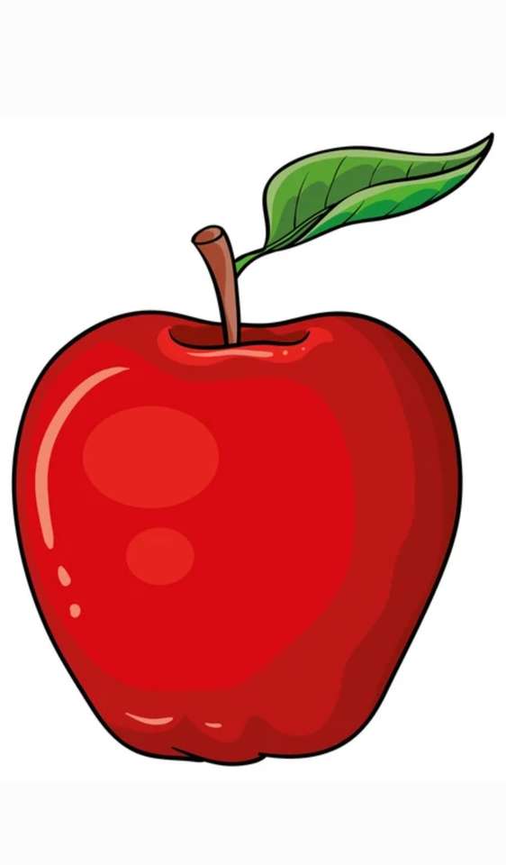 Dvoudílné puzzle červené jablko skládačky online