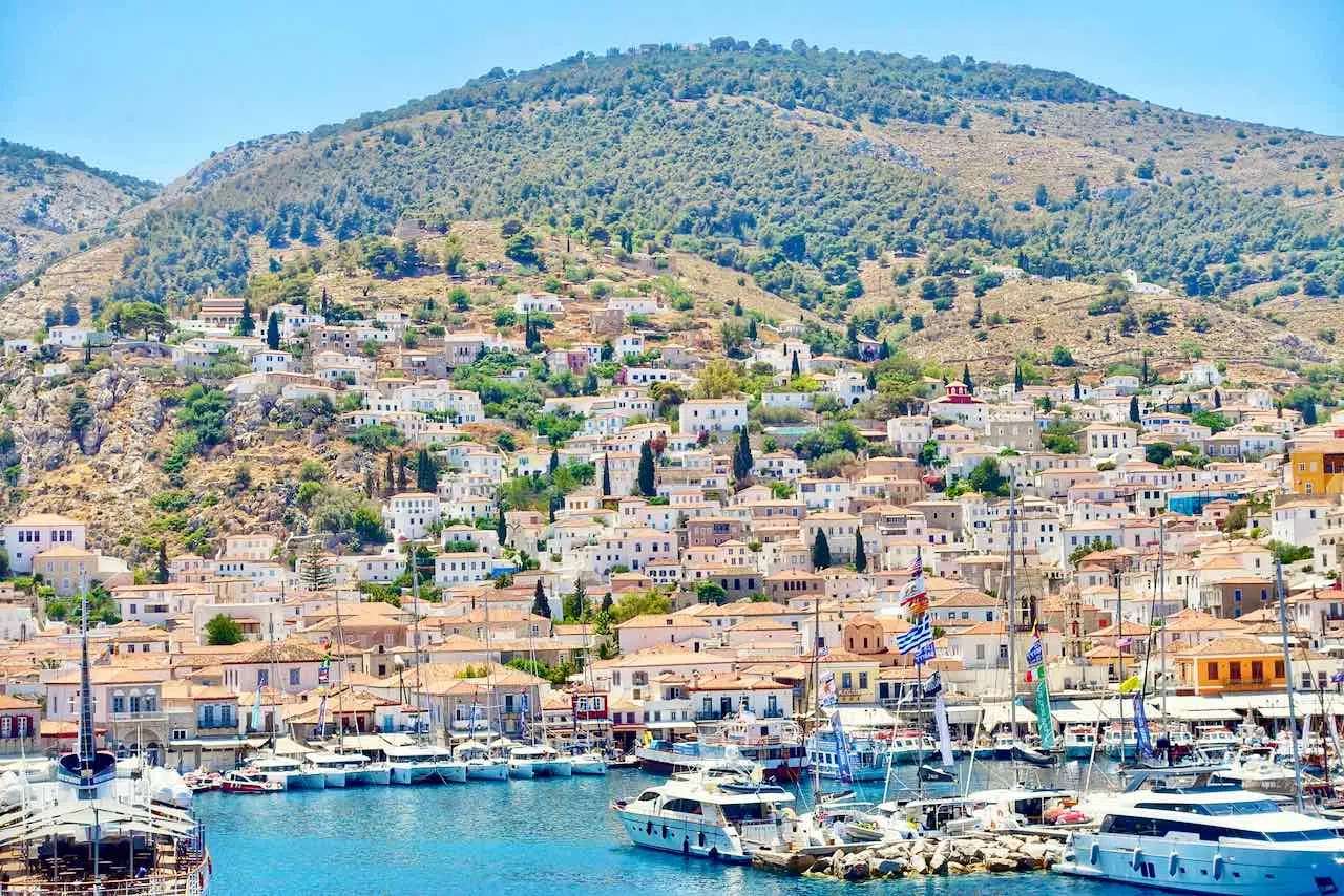 Grekiska ön Hydra pussel på nätet