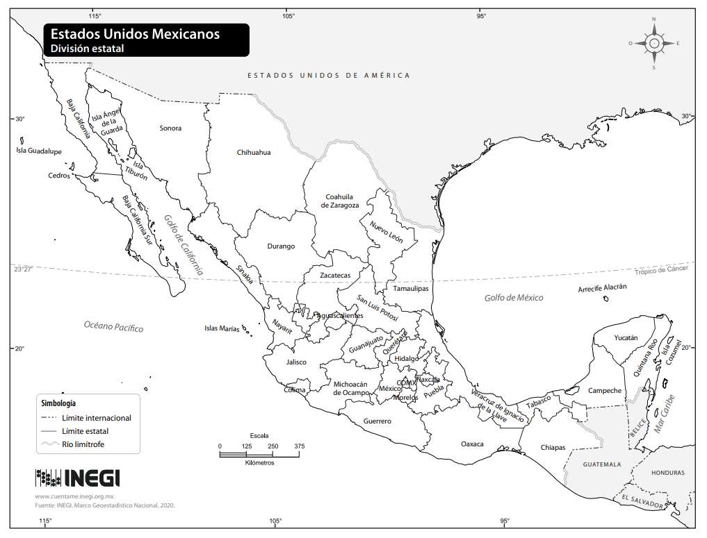 mapa de mexico rompecabezas en línea