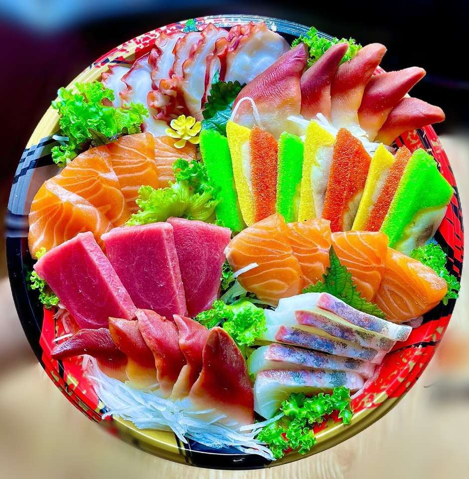 Sashimi - comida japonesa de carne cruda rompecabezas en línea