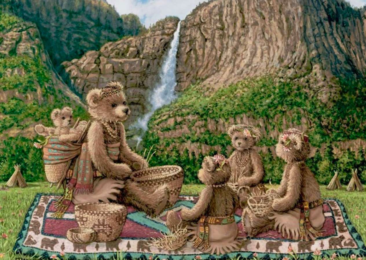 Família de ursinhos como cesteiros :) quebra-cabeças online