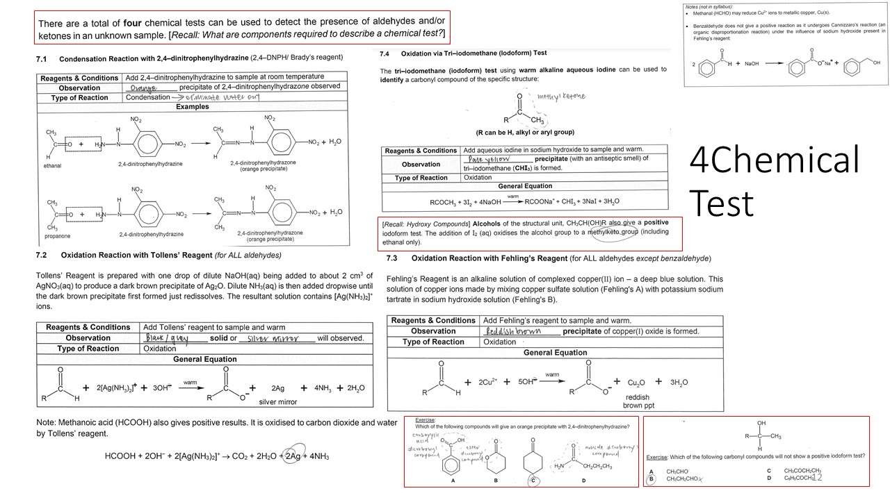 Карбонил кетон алдехид - 4 Химичен тест онлайн пъзел