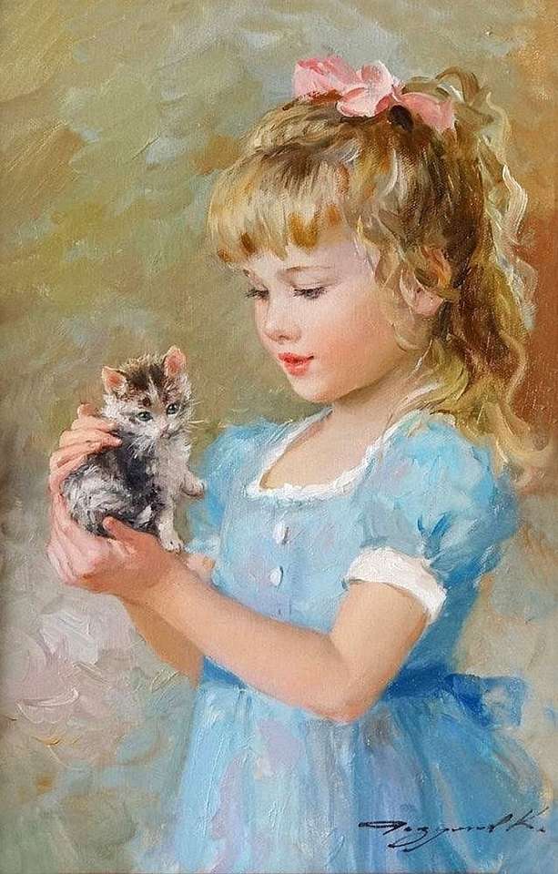 Painted of a little girl jigsaw puzzle online