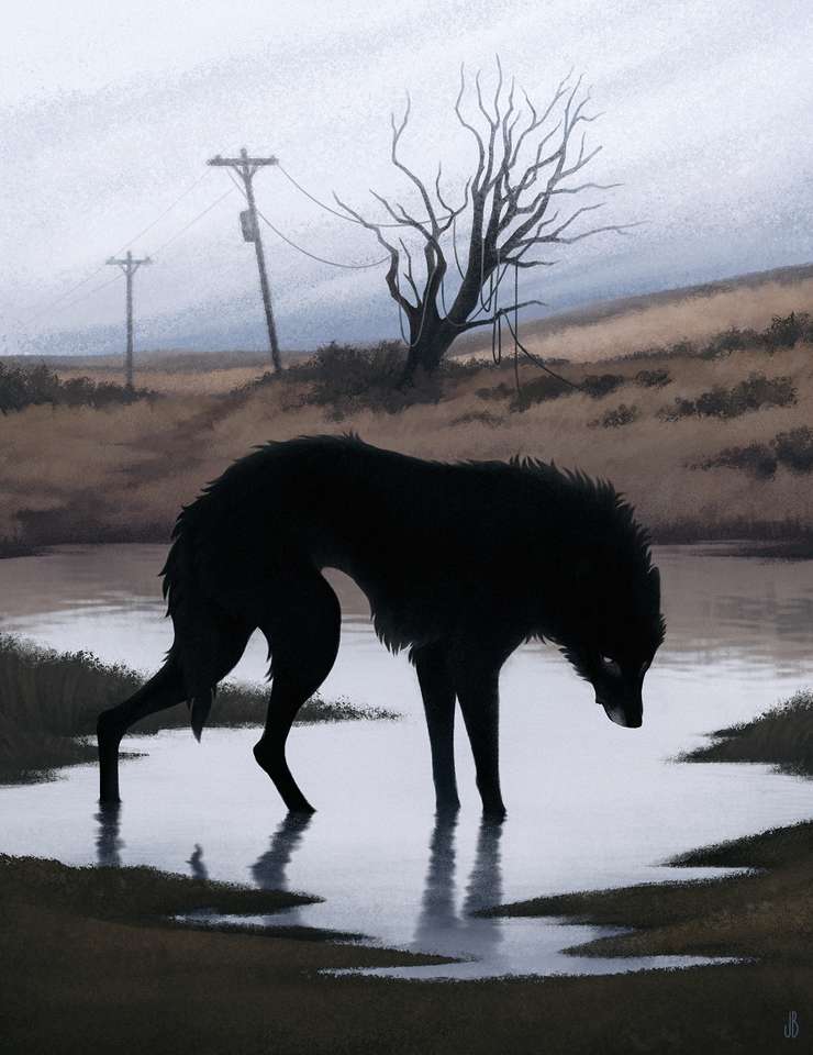 Wolf kunst legpuzzel online