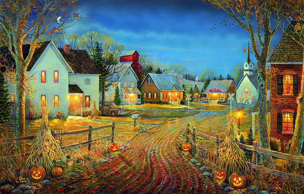 Herbstlandschaft am Abend Puzzlespiel online