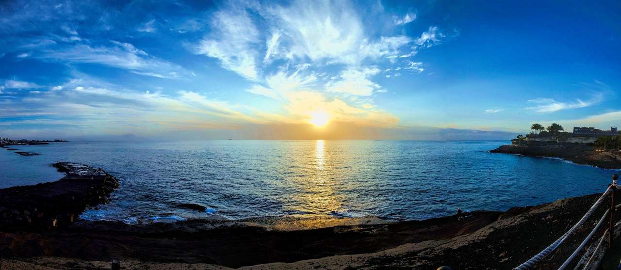 Zonsondergang Water Tenerife Oceaan Zee Strand online puzzel