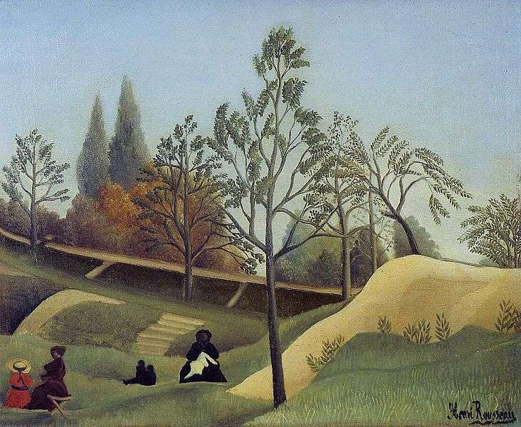 Henri Rousseau: View of the fortifications (1896) online puzzle