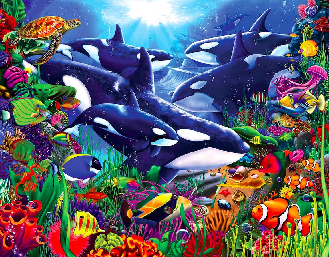 Fabulously colorful vegetation and ocean life jigsaw puzzle online