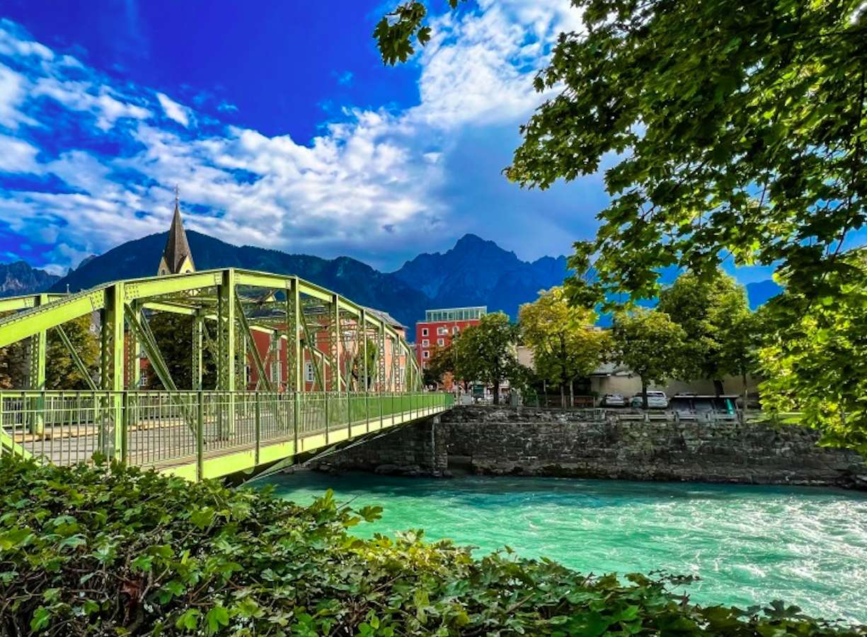 Αυστρία-Lienz-Ποταμός Isel και η γέφυρά του παζλ online