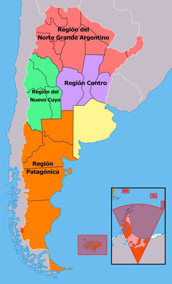 Argentin régiók online puzzle