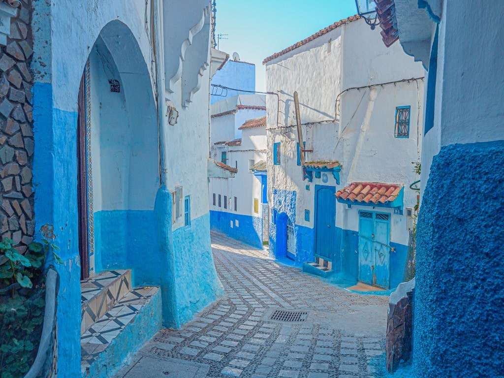 Marokkanische blaue Häuser Online-Puzzle