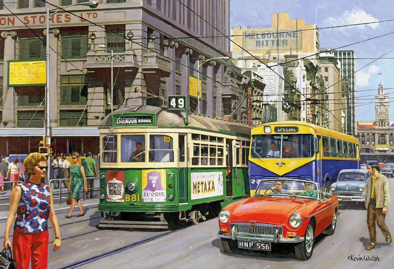 cena de rua de Melbourne puzzle online