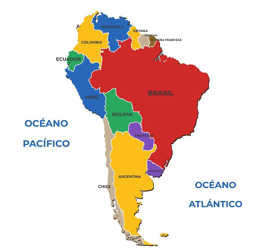 χάρτης της Νότιας Αμερικής παζλ online