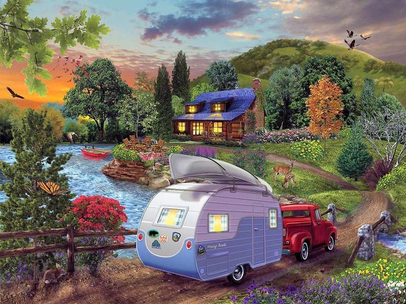 Campers Coming Home- return home from campground online puzzle
