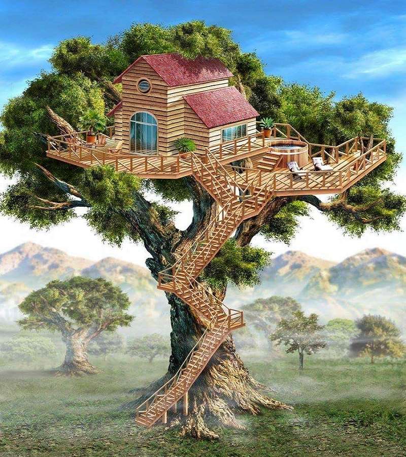 Cabane dans les arbres puzzle en ligne
