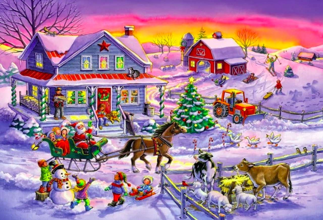 La livraison du Père Noël-Mikołaj est venu avec des cadeaux :) puzzle en ligne