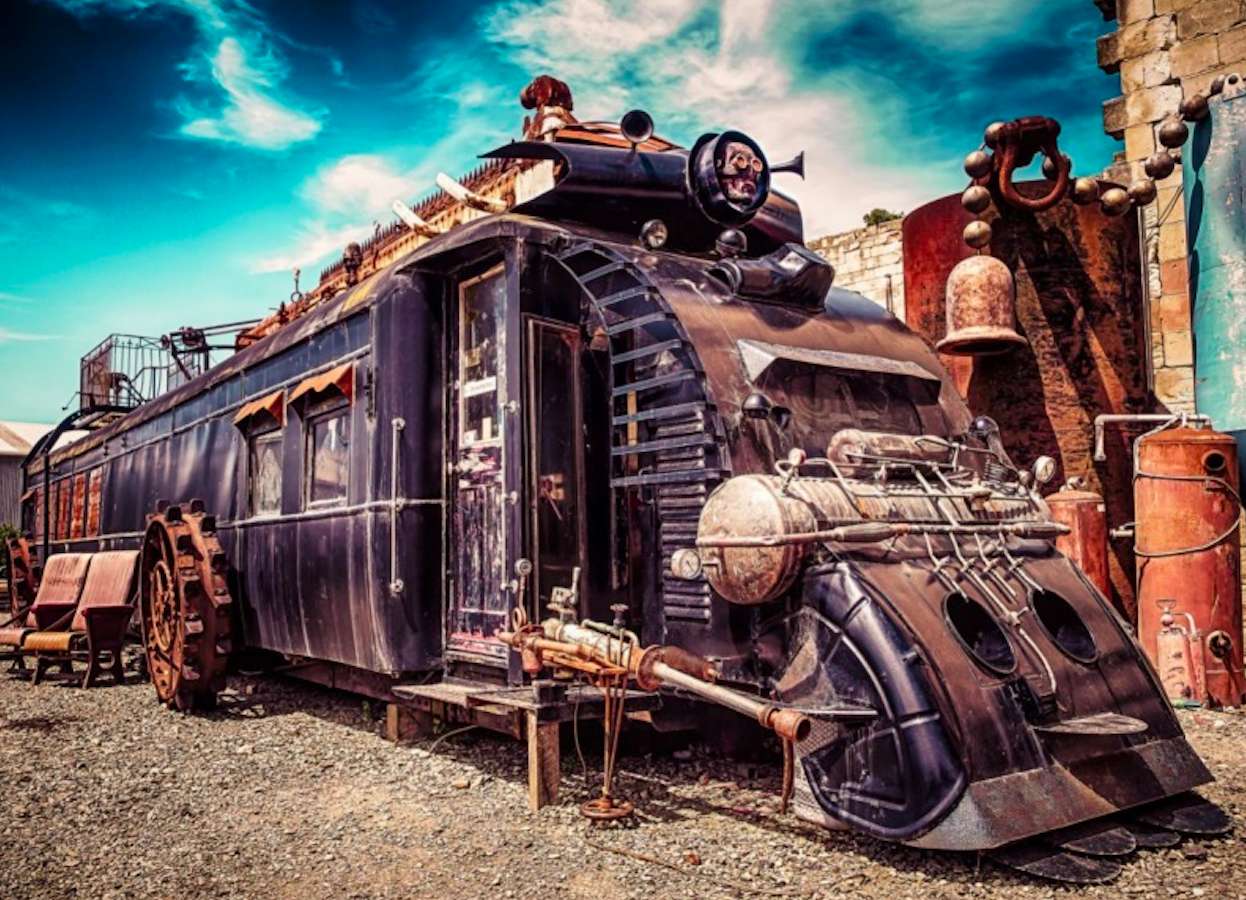 Sehr alte Steampunk-Lokomotive Online-Puzzle