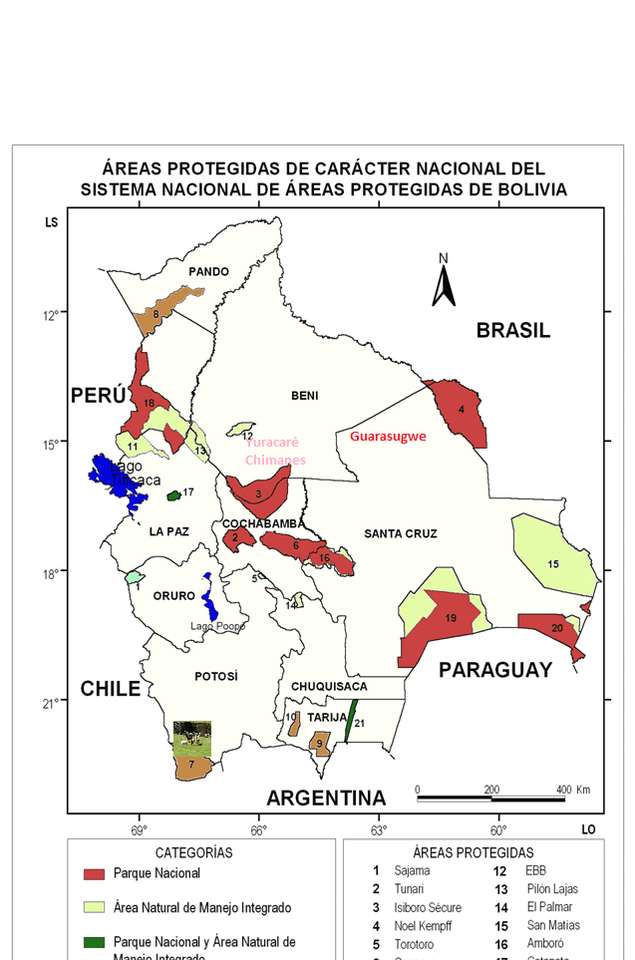 Προστατευόμενες περιοχές της Βολιβίας: Δ παζλ online