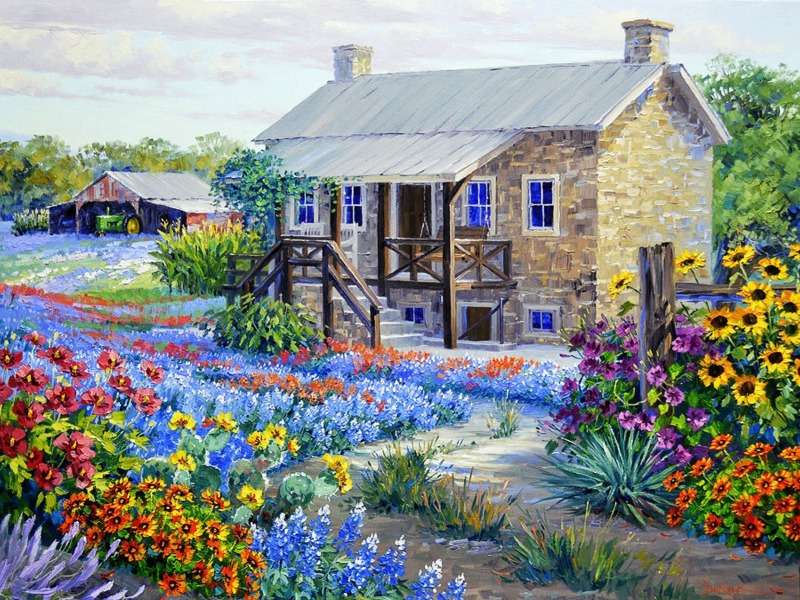 The Rock House Homestead -ce flori jigsaw puzzle online