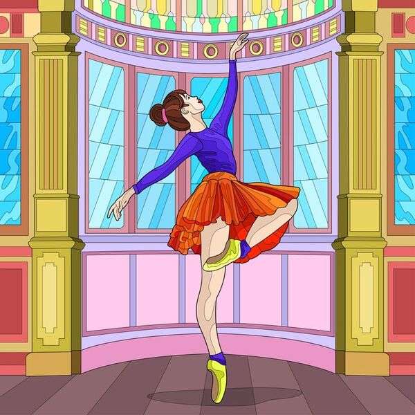 Балерина на своїх уроках онлайн пазл