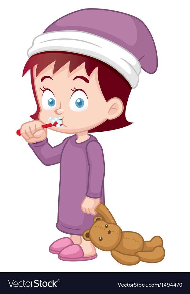 dziecko myje zęby παζλ online