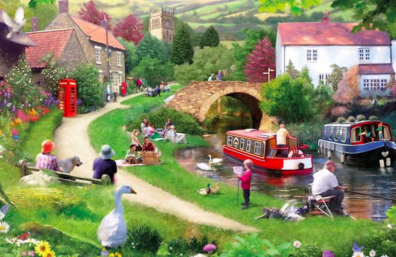 A lovely picnic by the river jigsaw puzzle online