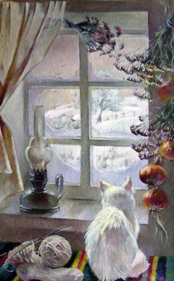 γάτα στο παράθυρο παζλ online