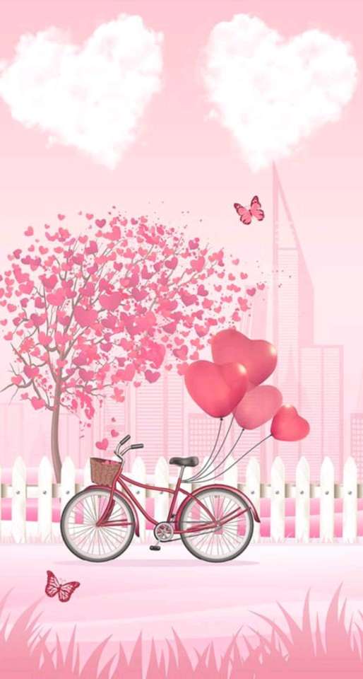 Fahrrad am Valentinstag Online-Puzzle