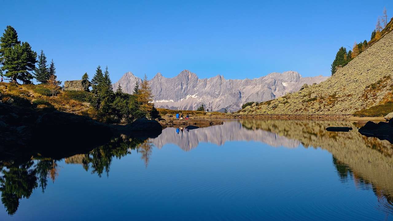Lago de montanha natural quebra-cabeças online