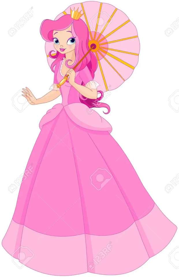 księżniczka z parasolą puzzle kirakós online