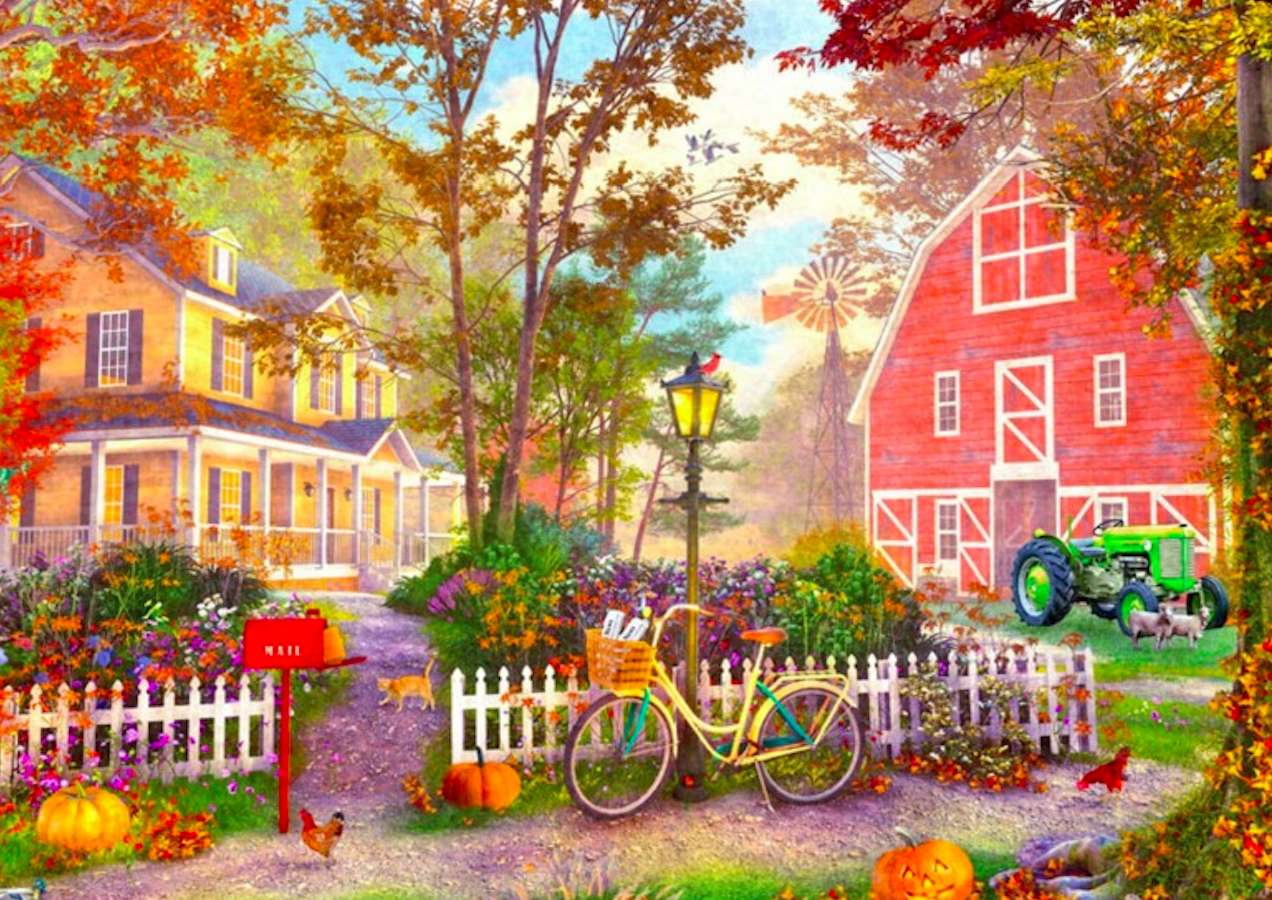 Herbstliches Bauernhaus Puzzlespiel online