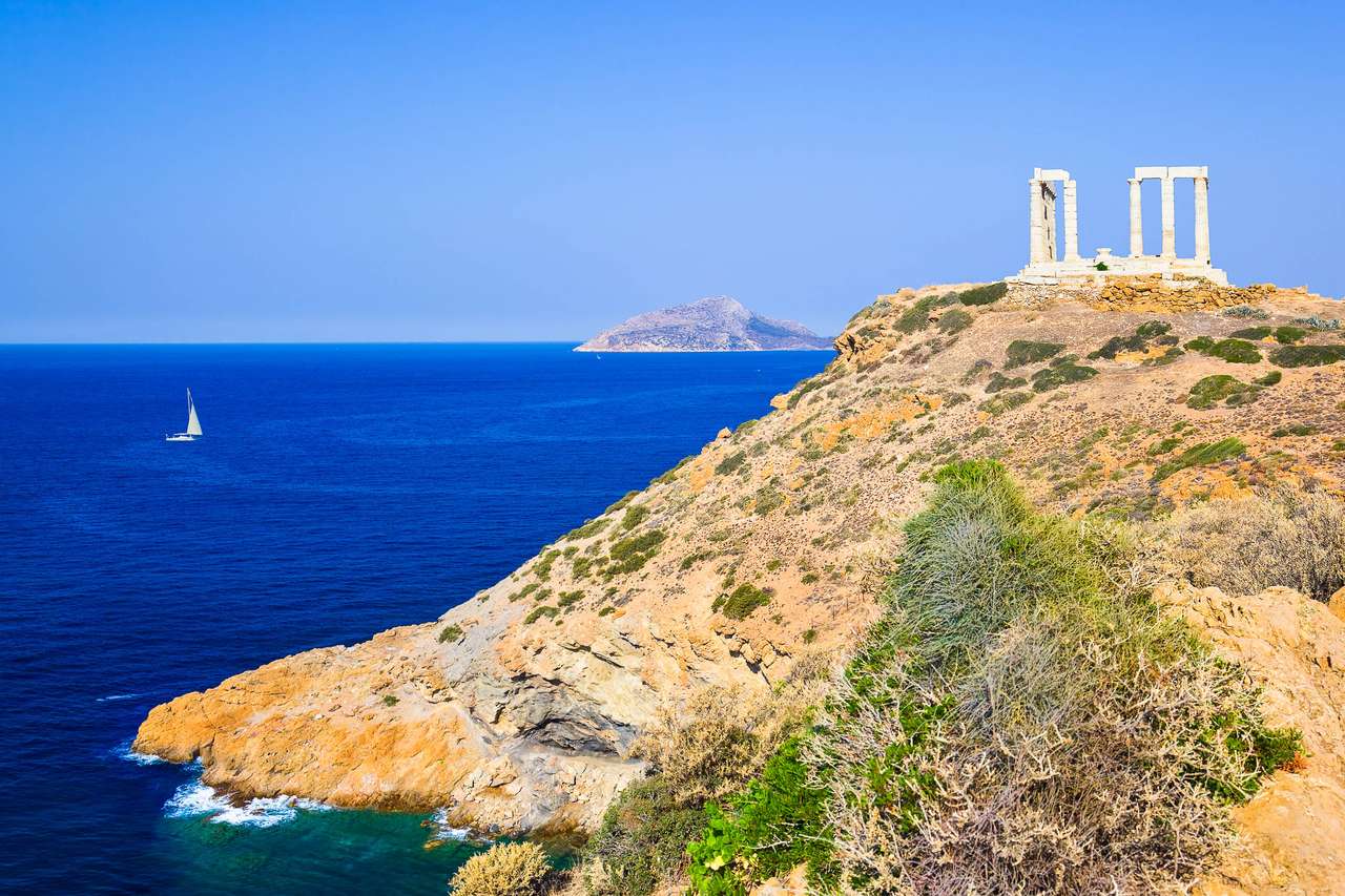 Templo de Poseidon do Cabo Sunion quebra-cabeças online
